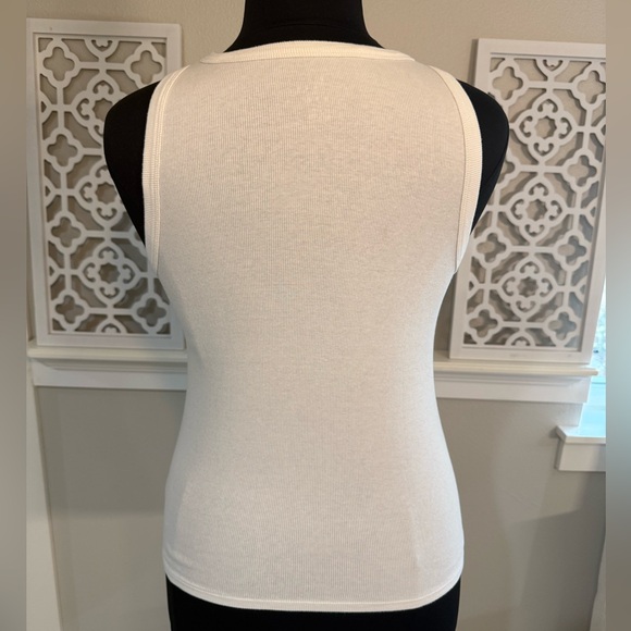 White Ribbed Tank Top - Picture 7 of 10